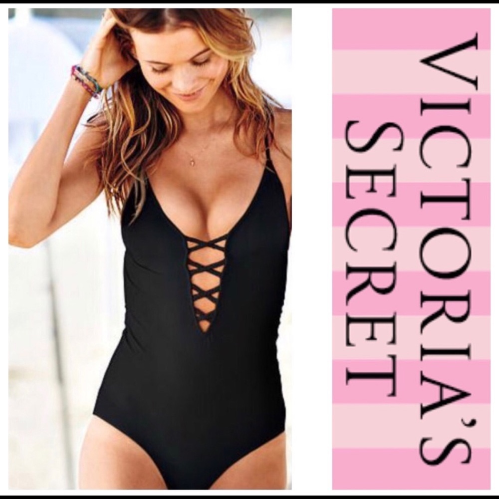 Victoria’s Secret braided black one-piece swimsuit